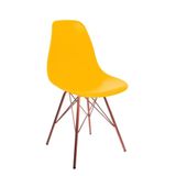 Cadeira Eames Pp Amarela Tower Base Cobre