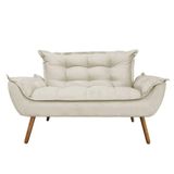 Namoradeira Decorativa Opala 2 Lugares Suede Cappucino