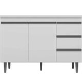 Balcão De Pia 100 Cm Adriana 2 Portas 3 Gavetas Branco