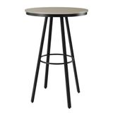 Mesa Bistro Redonda 70 Cm Estrutura Aço Carbono Base Preta Boston Fendi