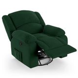 Poltrona Do Papai Reclinável Pietra Glider Giratória Massagem Fh9 Veludo Verde - Mpozenato