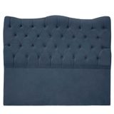 Cabeceira Casal King Size Estofada Para Cama Box Dunas Veludo Cor Azul Marinho