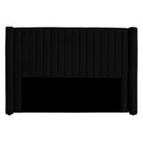 Cabeceira Casal Queen Size Estofada Para Cama Box Alicia Veludo Cor Preto