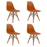 Conjunto 4 Cadeiras Eames Pp Terracota Pés Em Polipropileno