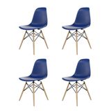 Conjunto 4 Cadeiras Eames Pp Azul Bic