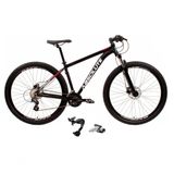 Bicicleta Aro 29 Absolute Nero 4 Câmbio Shimano Alívio E Altus 27v Freio Hidráulico Garfo Trava - Preto/vermelho Tam.23