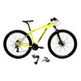 Bicicleta Aro 29 Absolute Nero 4 Câmbio Shimano Alívio E Altus 27v Freio Hidráulico Garfo Trava - Amarelo Tam.19