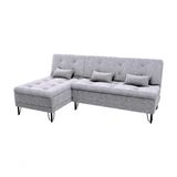 Sofá Cama Com Chaise 3 Lugares 2,00 Mts Nice Matrix Cinza