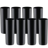 Kit De Copos 8 Copos Grandes Jogo Long Drink 330ml Boccati Cor:preto