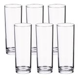 Jogo De Copos 6 Peças Long Drink Plástico Festas Eventos Top Cor:transparente