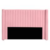 Cabeceira Casal Queen Size Estofada Para Cama Box Alicia Veludo Cor Rosa Bebe