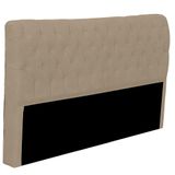 Cabeceira Casal Queen Estofada Para Cama Box Glass Veludo Bege Escuro