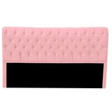 Cabeceira Casal King Size Estofada Para Cama Box Glass Veludo Cor Rosa Bebe