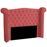 Cabeceira Casal Queen Size Estofada Para Cama Box Ayla Veludo Cor Rose