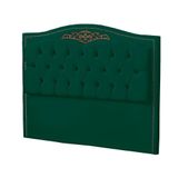 Cabeceira Casal Queen Size Estofada Para Cama Box Maitê Veludo Cor Verde Esmeralda