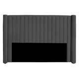 Cabeceira Casal Queen Size Estofada Para Cama Box Alicia Veludo Cinza Escuro