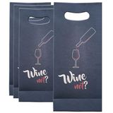 Kit 4 Sacolas De Presente Para 2 Vinhos Embalagem Wine Not