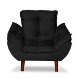 Mini Poltrona Cadeira Opala Infantil De Criança Suede Preto.