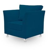 Poltrona Cadeira Decorativa Para Sala E Quarto Lisboa Suede Azul Marinho