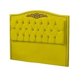 Cabeceira King Size Estofada Para Cama Box Maitê Veludo Cor Amarelo