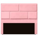 Cabeceira Casal King Size Estofada Para Cama Box Jade Veludo Cor Rosa Bebe