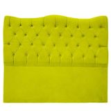 Cabeceira Casal King Size Estofada Para Cama Box Dunas Veludo Cor Amarelo