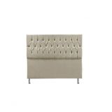 Cabeceira Cama Box King Size 195cm Madrid Tecido Suede Bege Canon Moveis