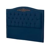 Cabeceira King Size Estofada Para Cama Box Maitê Veludo Cor Azul Marinho