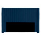 Cabeceira Casal King Size Estofada Para Cama Box Alicia Veludo Cor Azul Marinho