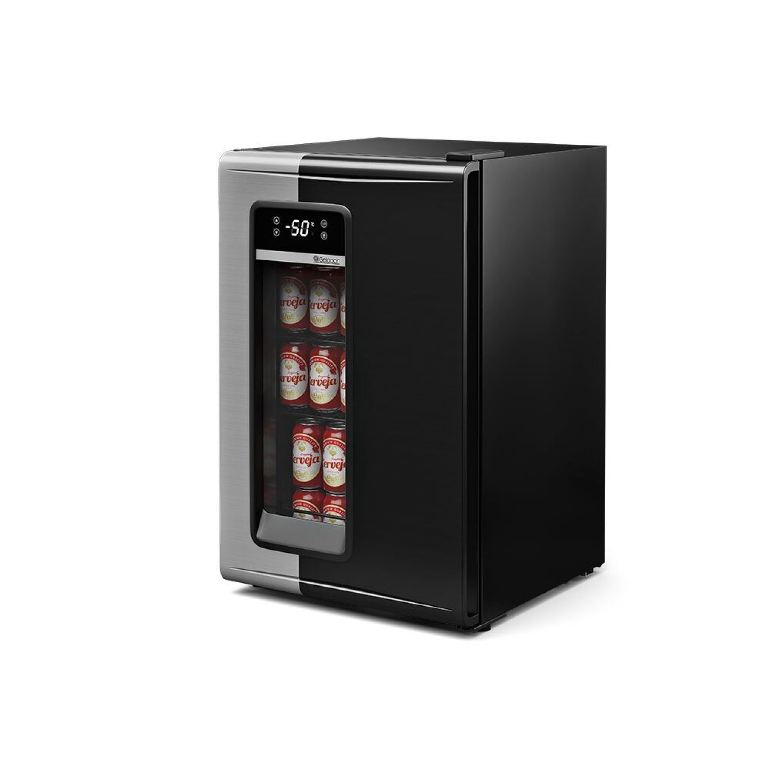 Cervejeira 95 Litros Porta Com Visor Frost Free Grb-100 Pr Gelopar Laterais Pretas 220v Preto