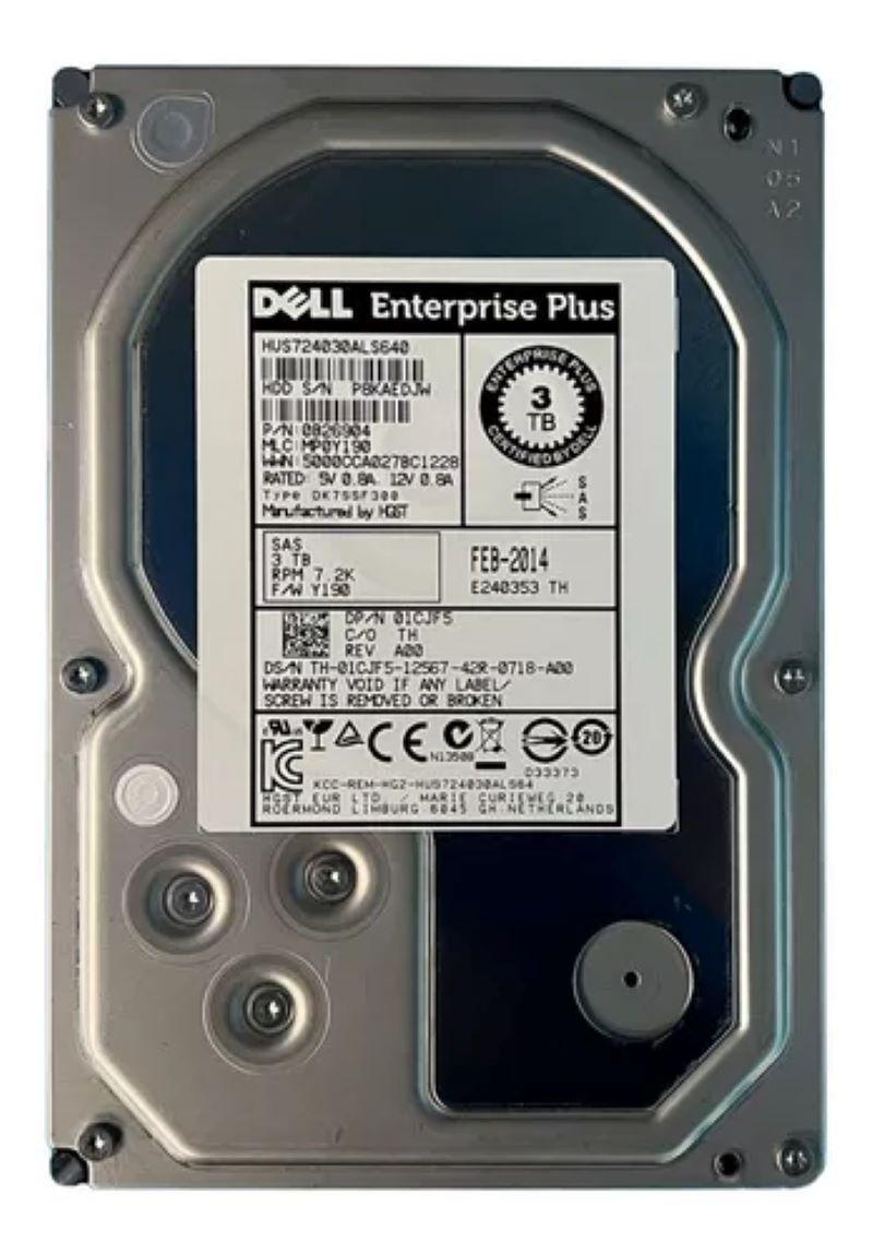 Hd Sas Dell 3tb 7.2k 3.5 01cjf5 1cjf5 Hus724030als640 Rec