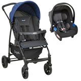 Carrinho De Bebê Ecco Cz Azul E Bebê Conforto - Burigotto