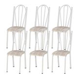 Kit 06 Cadeiras Tubular Branca 021 Assento Rattan Rattan