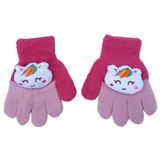 Luva Infantil Kids Térmica Para Inverno Bichinhos Divertida Pink E Rosa Claro