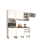 Armário De Cozinha Completo 4 Peças Perola Salleto Branco