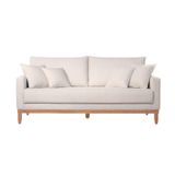 Sofá Living Dds 190cm Em Madeira Com Almofada Due Decor Bege
