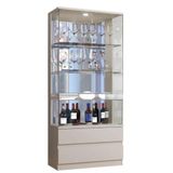 Cristaleira 2 Portas De Vidro 2 Gavetas E 3 Prateleiras Off White