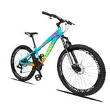 Bicicleta VikingX Freeride Aro 26 Câmbios Shimano 21V Azul Laranja