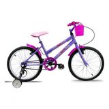 Bicicleta Infantil Aro 20 Feminina Doll + Rodinha Lateral Lilas