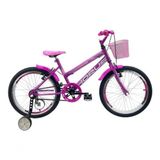 Bicicleta Infantil Aro 20 Feminina - Route Bike - Aro Aero - Cestinha - Rodinha Pink