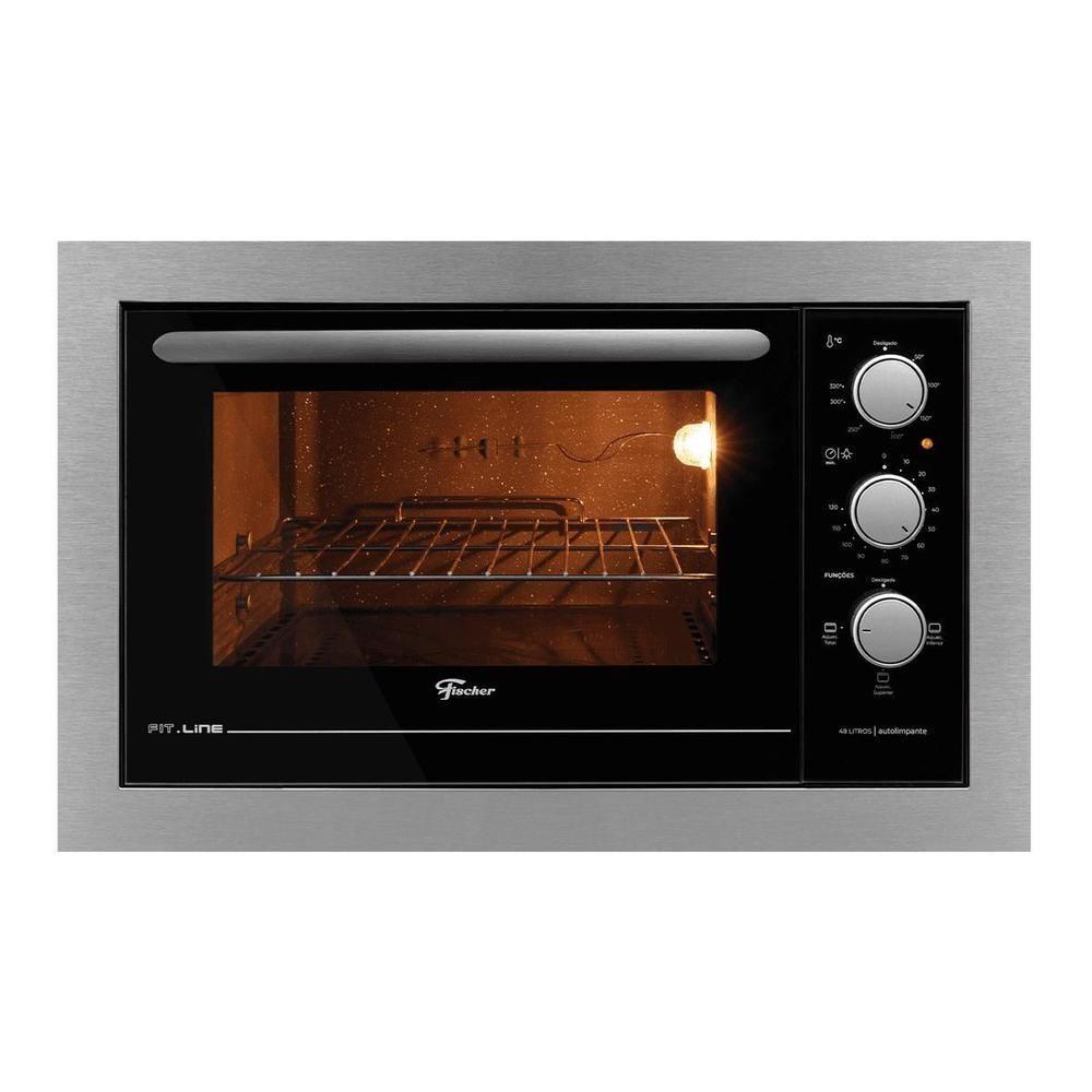 Forno Elétrico De Embutir Fischer Fit Line 48 Litros Inox 34493-95486 220v