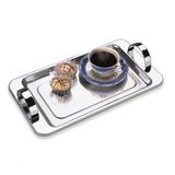 Bandeja Retangular Cafézinho Com Alças 30x17 Cm Aço Inox
