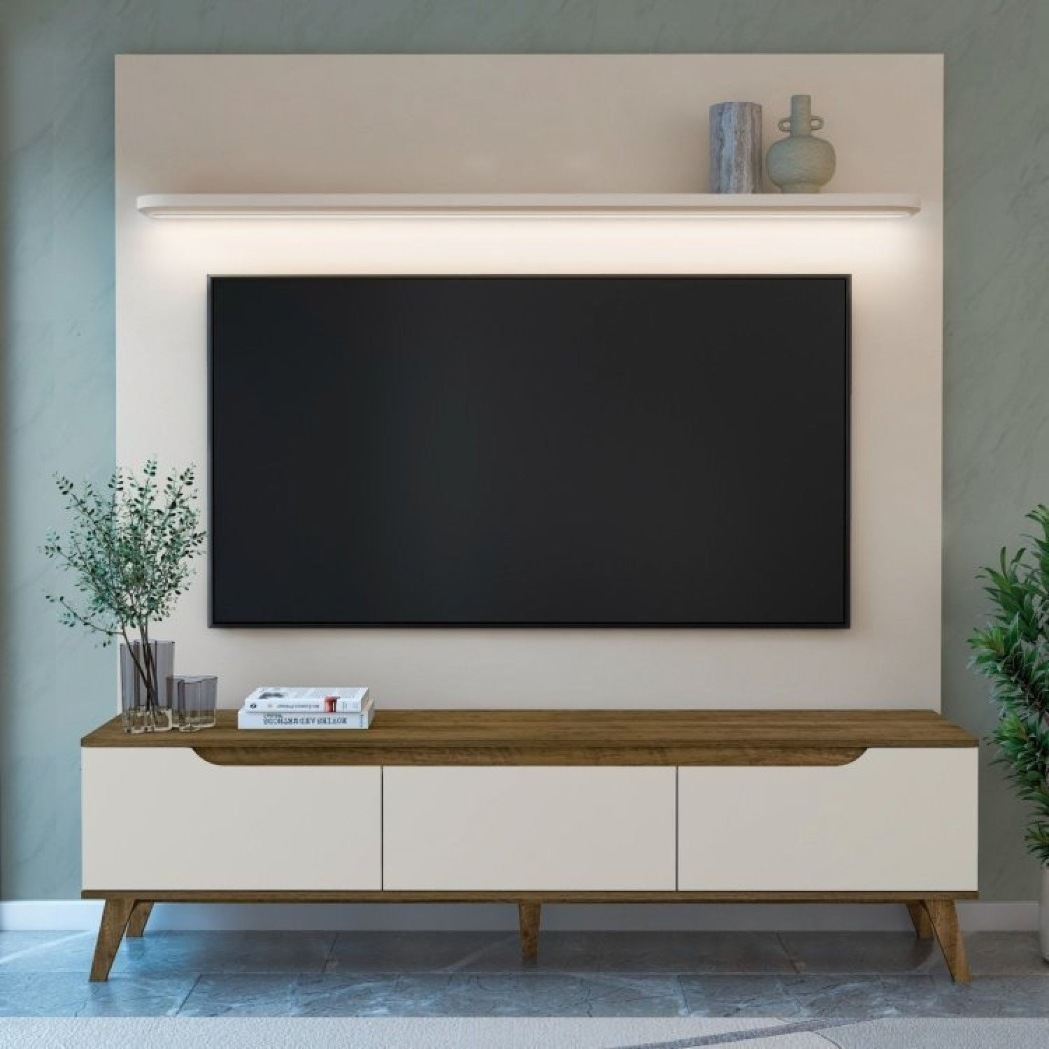 Rack Com Painel Para Tv Até 75 Polegadas Liverpool Off White