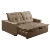 Sofa Retratil Reclinavel 2 Lugares 2,80m Atlantis Veludo Capuccino Lansofbr