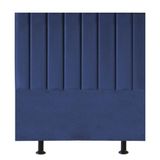 Cabeceira Estofada Cama Box Casal 140 Cm Taís Suede Azul Marinho