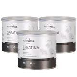 Kit 3x Creatina Monohidratada 100% Pura Nutrawell 180g