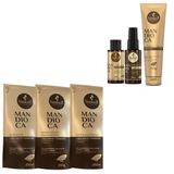 Kit Refil Sh Cond Másc 250ml/gr + 3 Itens Haskell Mandioca