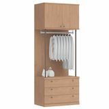 Módulo Cabideiro 3 Gavetas E 2 Portas Guarda Roupa Closet Modulado Smart Tube Angelin