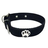 Coleira Camurça Aplique 25mm Pra Cachorro Nicapet Cor Preta