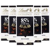 Kit Com 5un Chocolate Suiço Lindt Excellence 85% Dark 100g